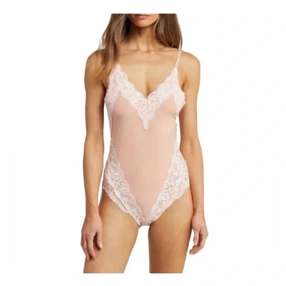 Revolve We Are HAH Back Off Bodysuit Copper Rose New with Tags Pink Lace Body - Picture 4 of 5